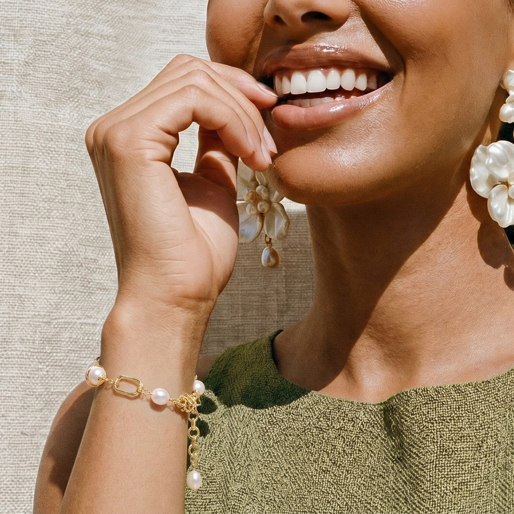 Gouden Parel Ketting Armband | AULORIS