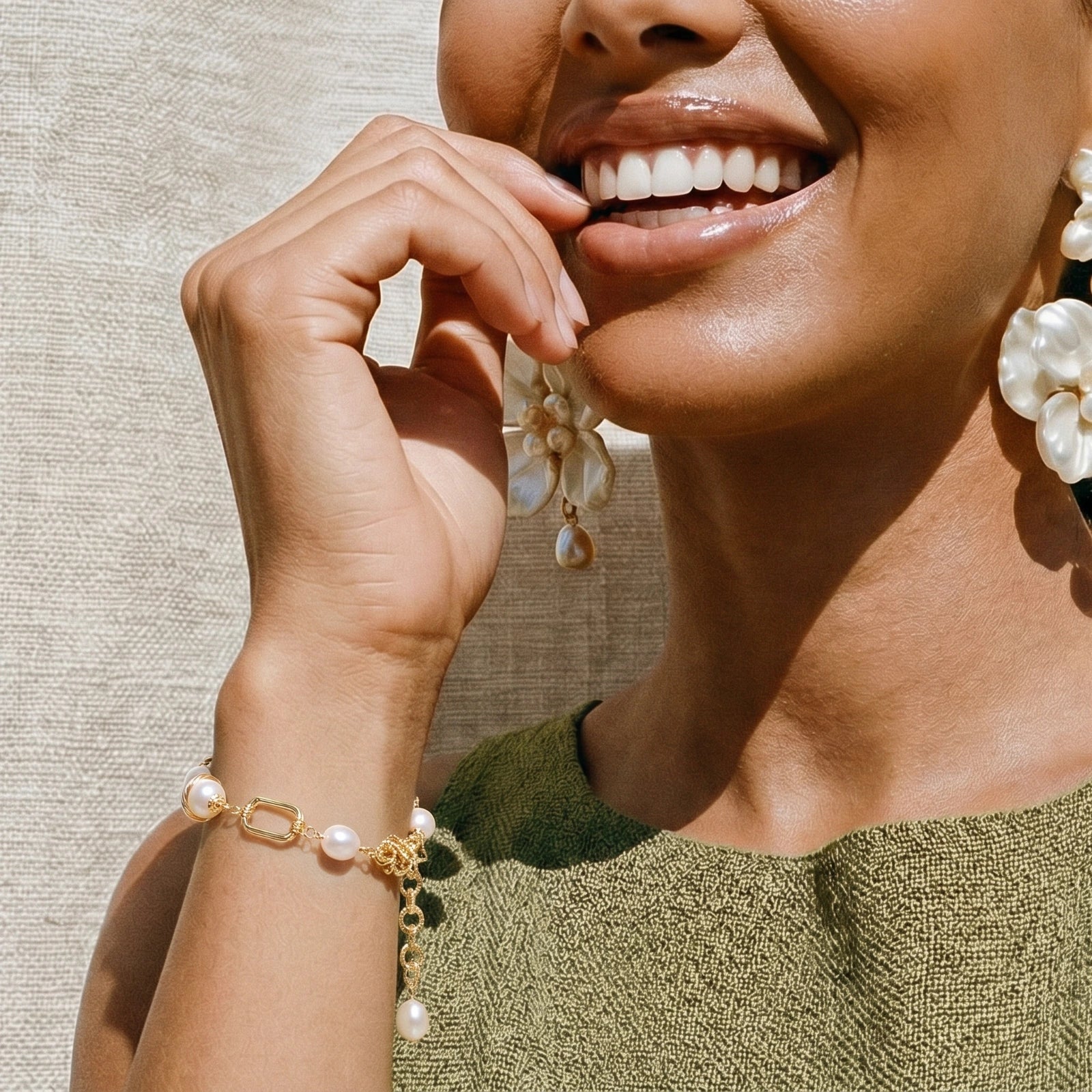 Gouden Parel Ketting Armband | AULORIS
